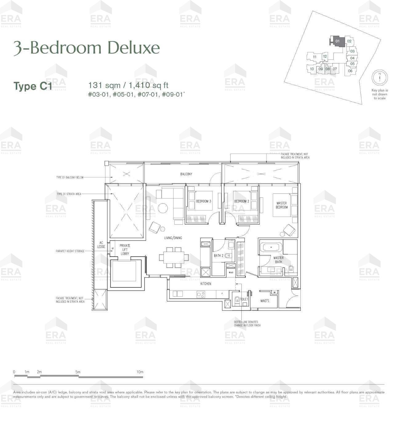C1 · 1,410 sqft floor plan