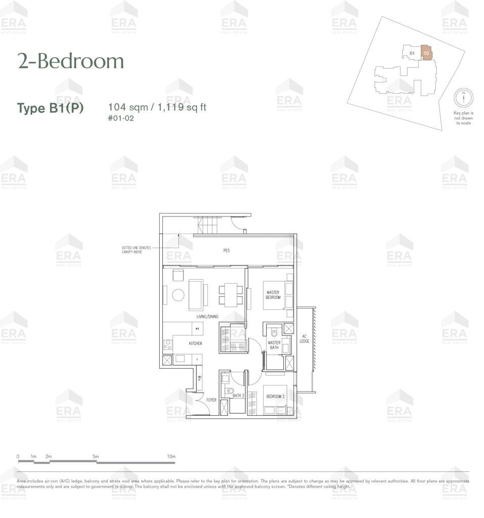 B1(P) · 1,119 sqft floor plan