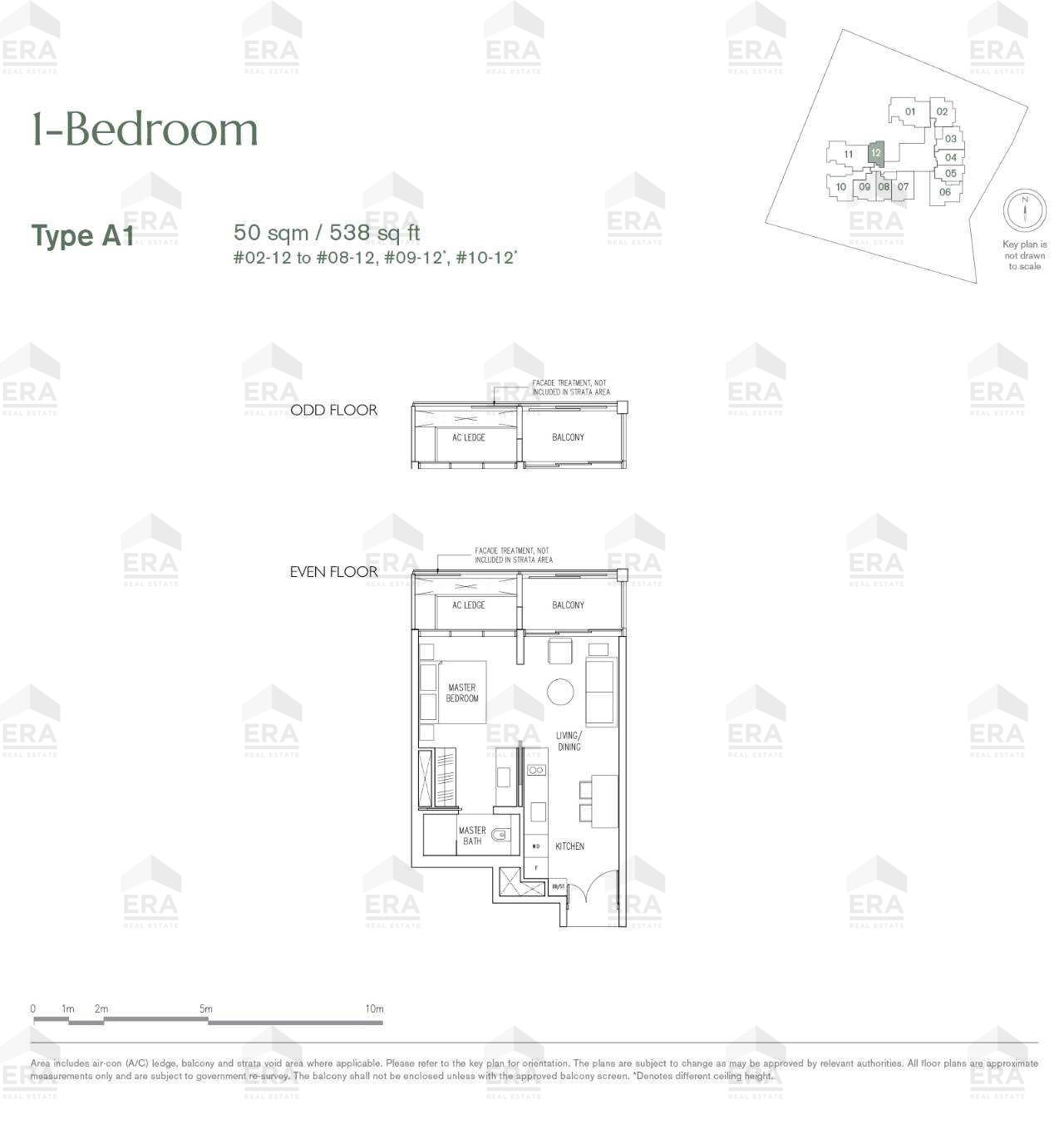 A1 · 538 sqft floor plan