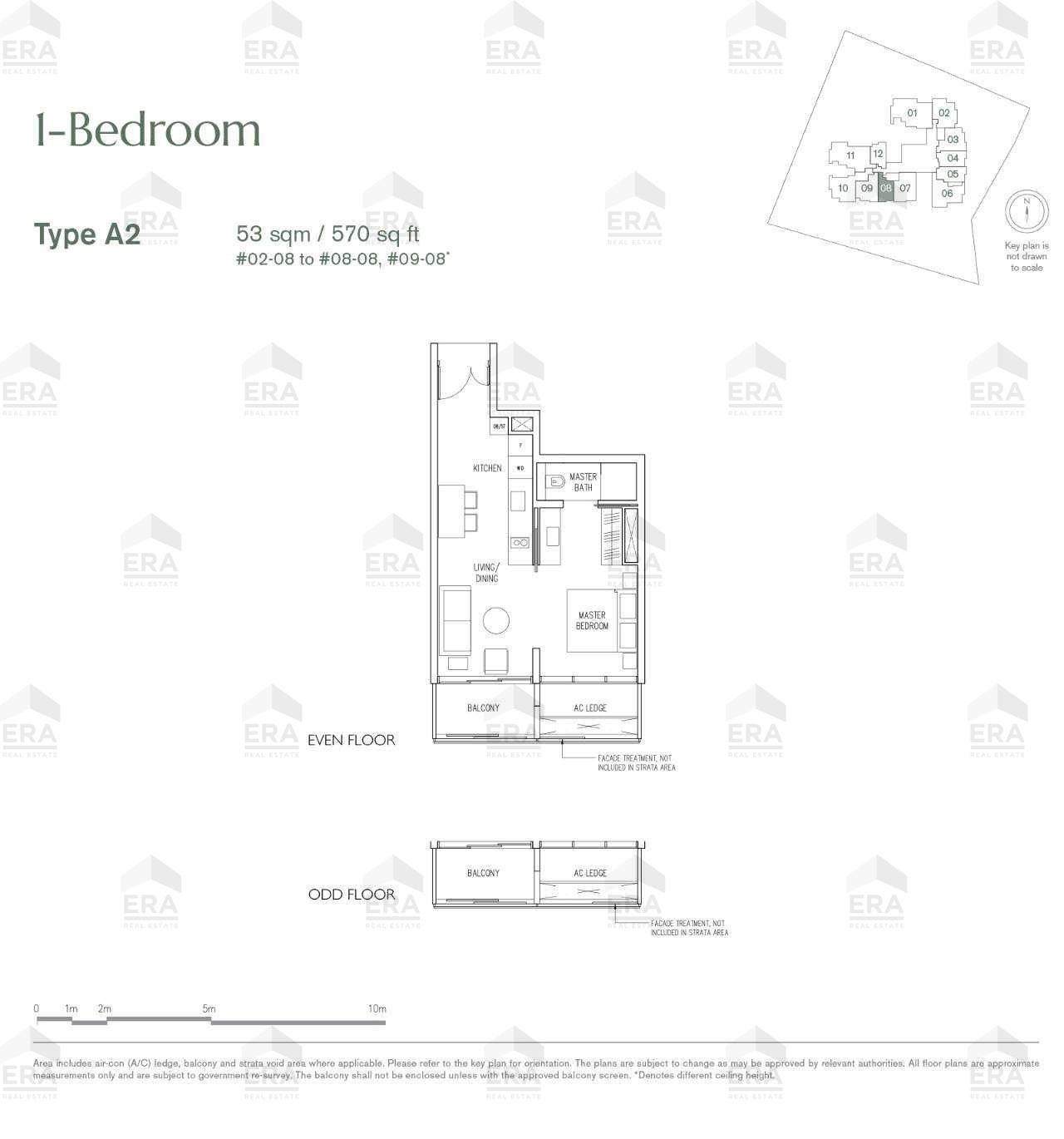 A2 · 570 sqft floor plan