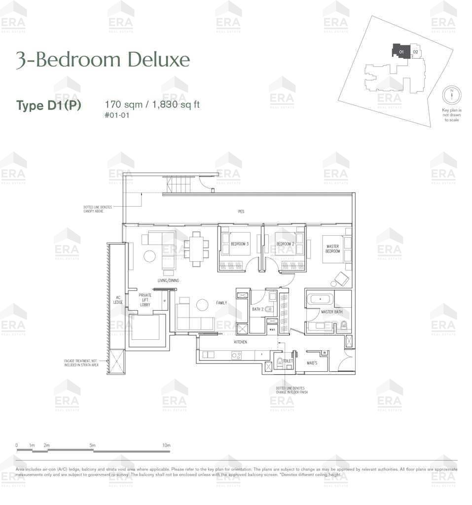 D1(P) · 1,830 sqft floor plan