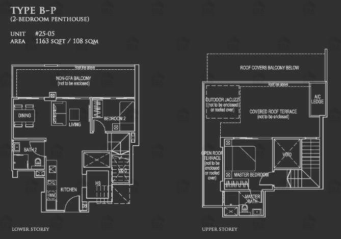 B-P · 1,163 sqft floor plan