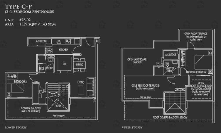 C-P · 1,539 sqft floor plan