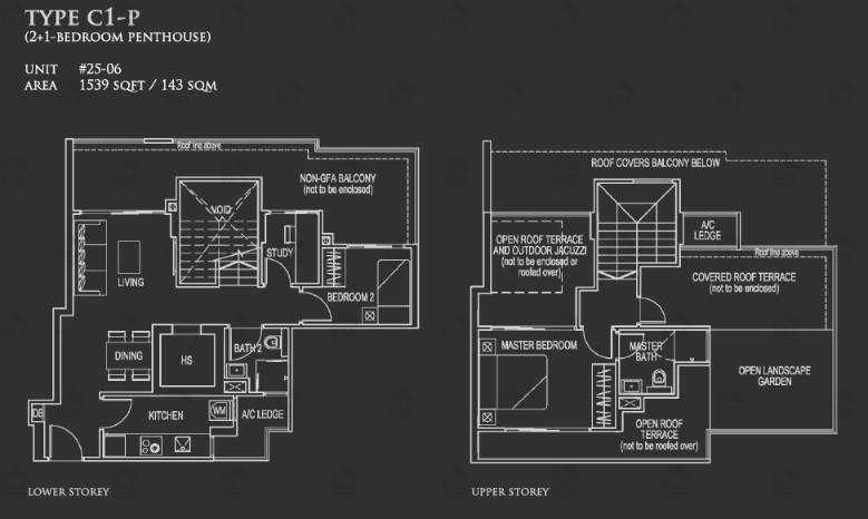 C1-P · 1,539 sqft floor plan