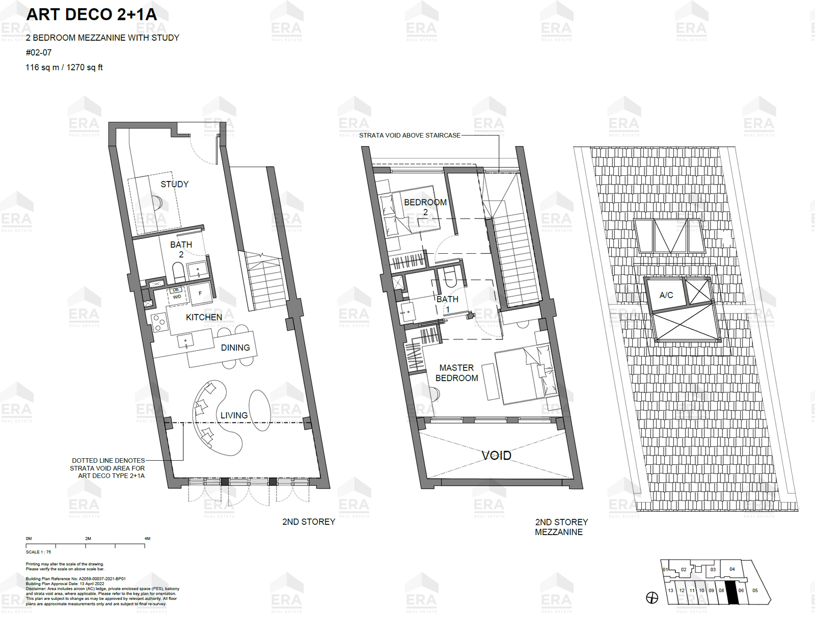 ART DECO 2+1A · 1,270 sqft floor plan