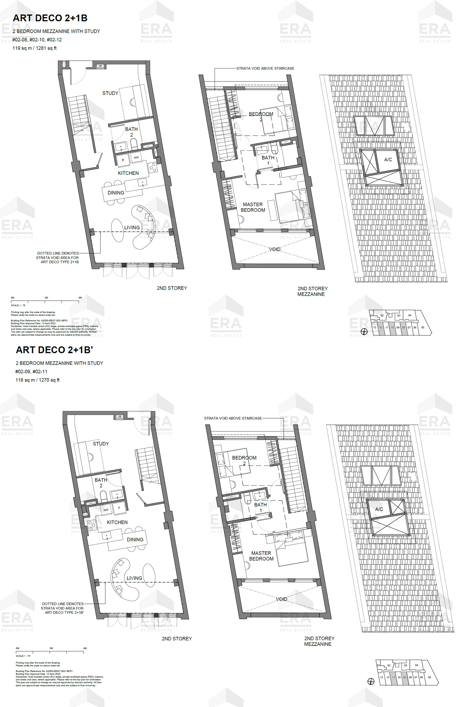 ART DECO 2+1B · 1,292 sqft floor plan