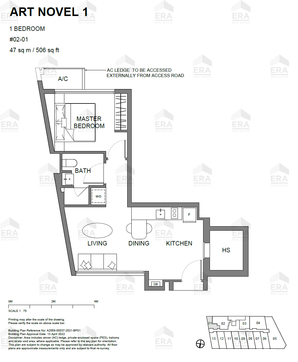 ART NOVEL 1 · 506 sqft floor plan