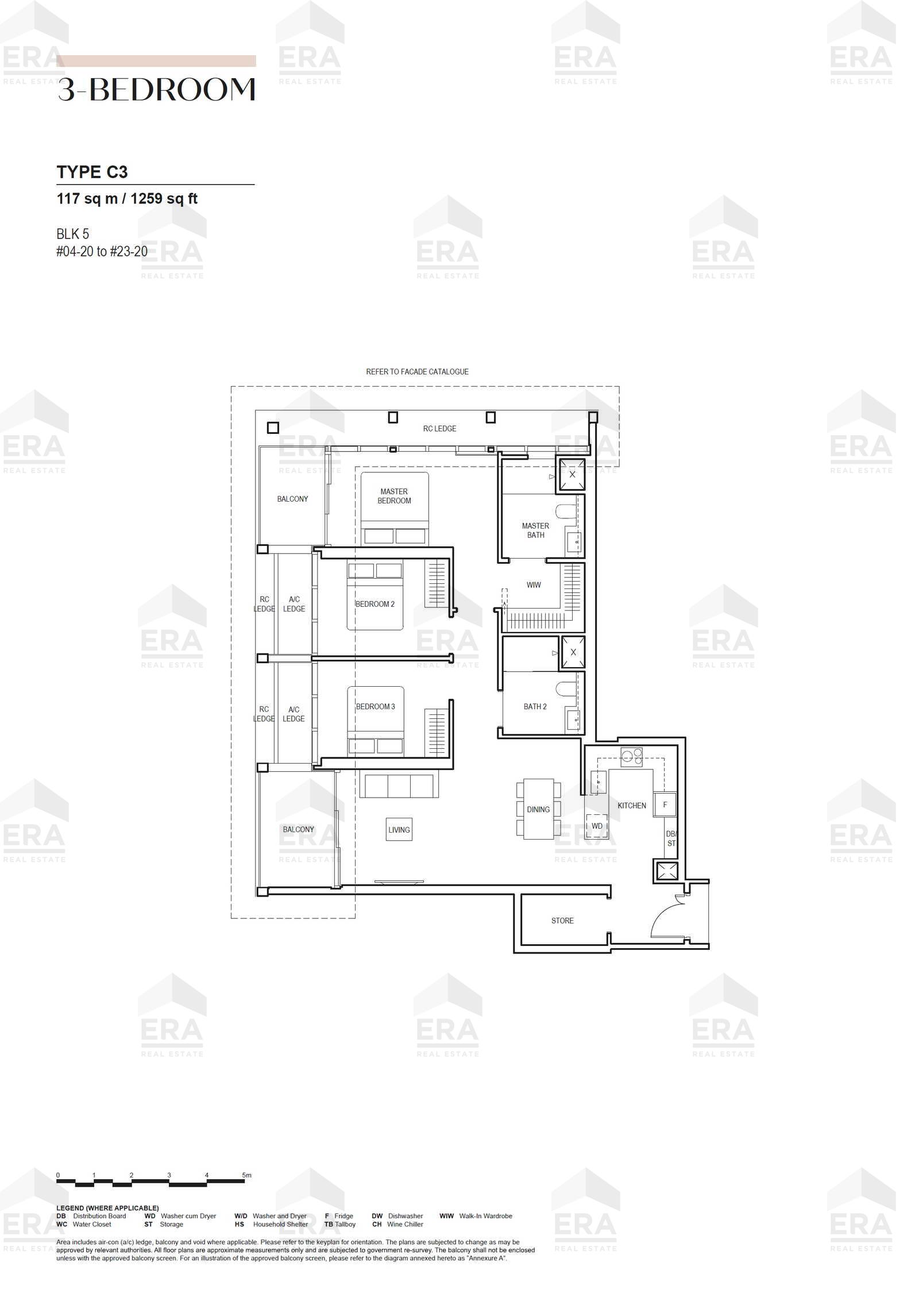 C3 · 1,259 sqft floor plan
