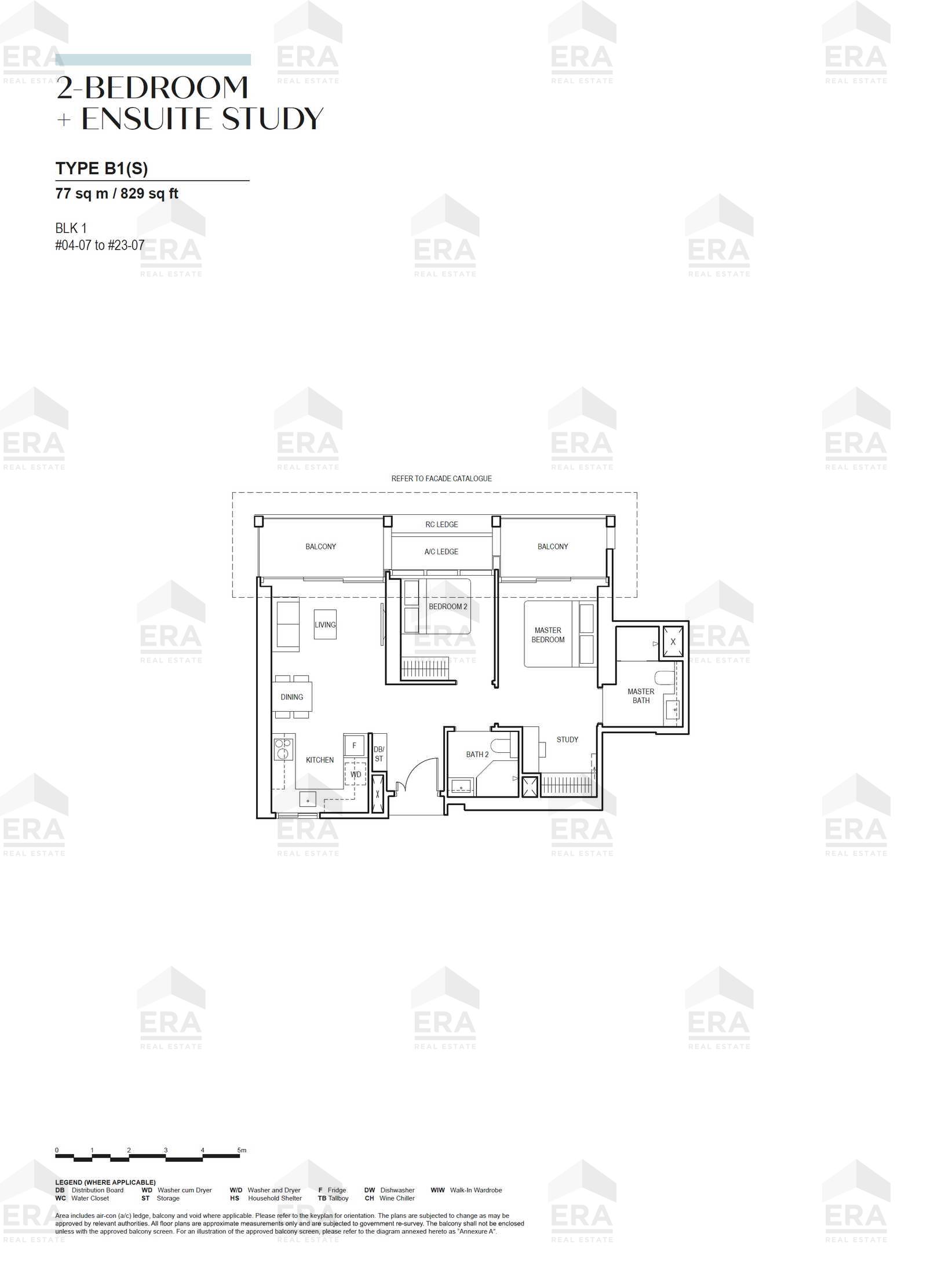 B1(S) · 829 sqft floor plan