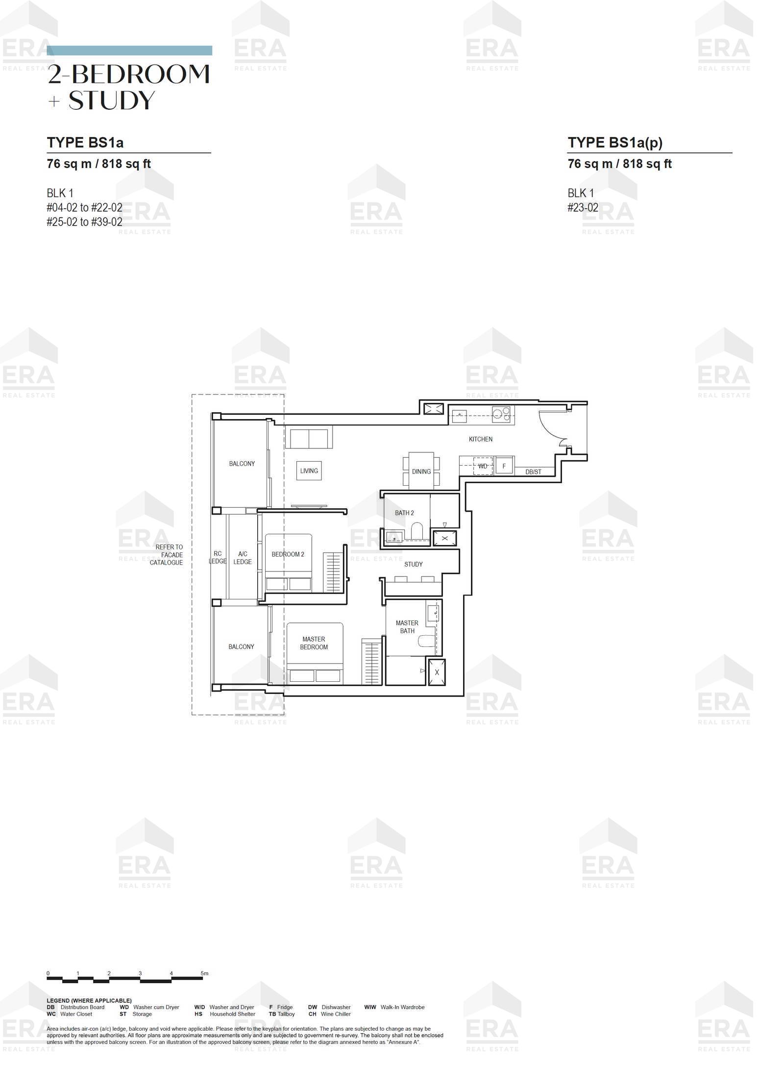 BS1a · 818 sqft floor plan