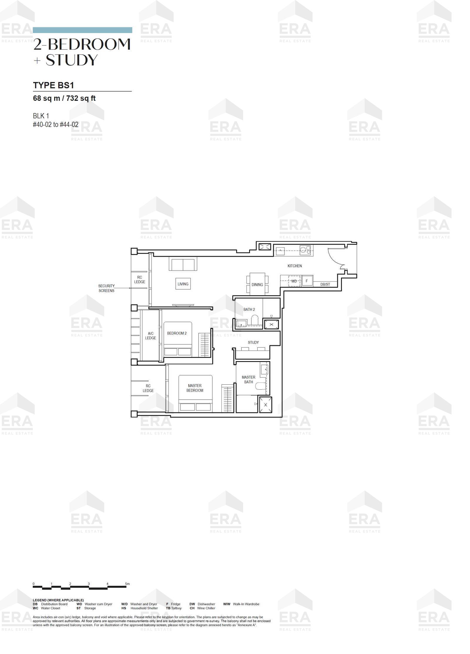 BS1 · 732 sqft floor plan