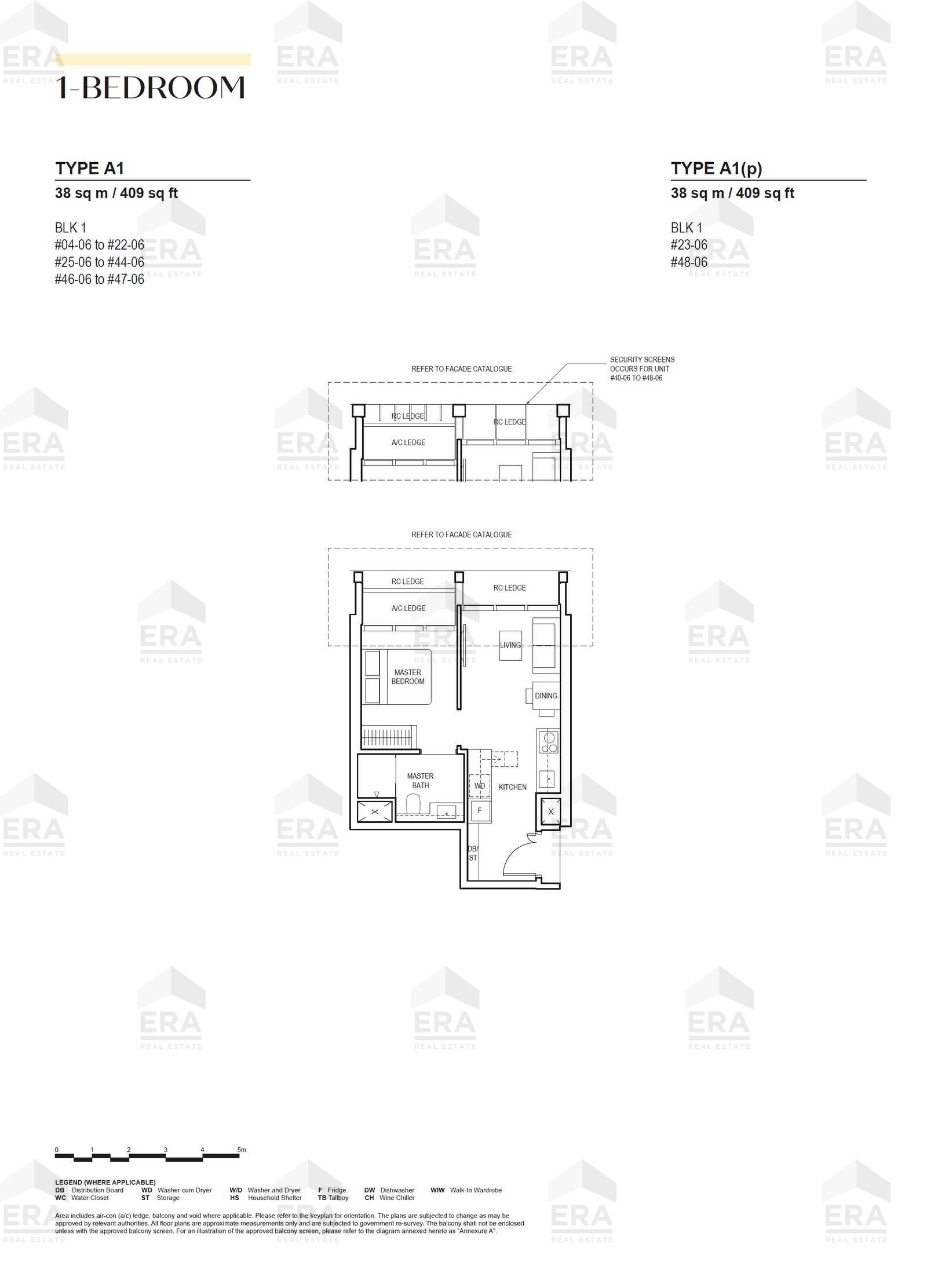 A1 · 409 sqft floor plan