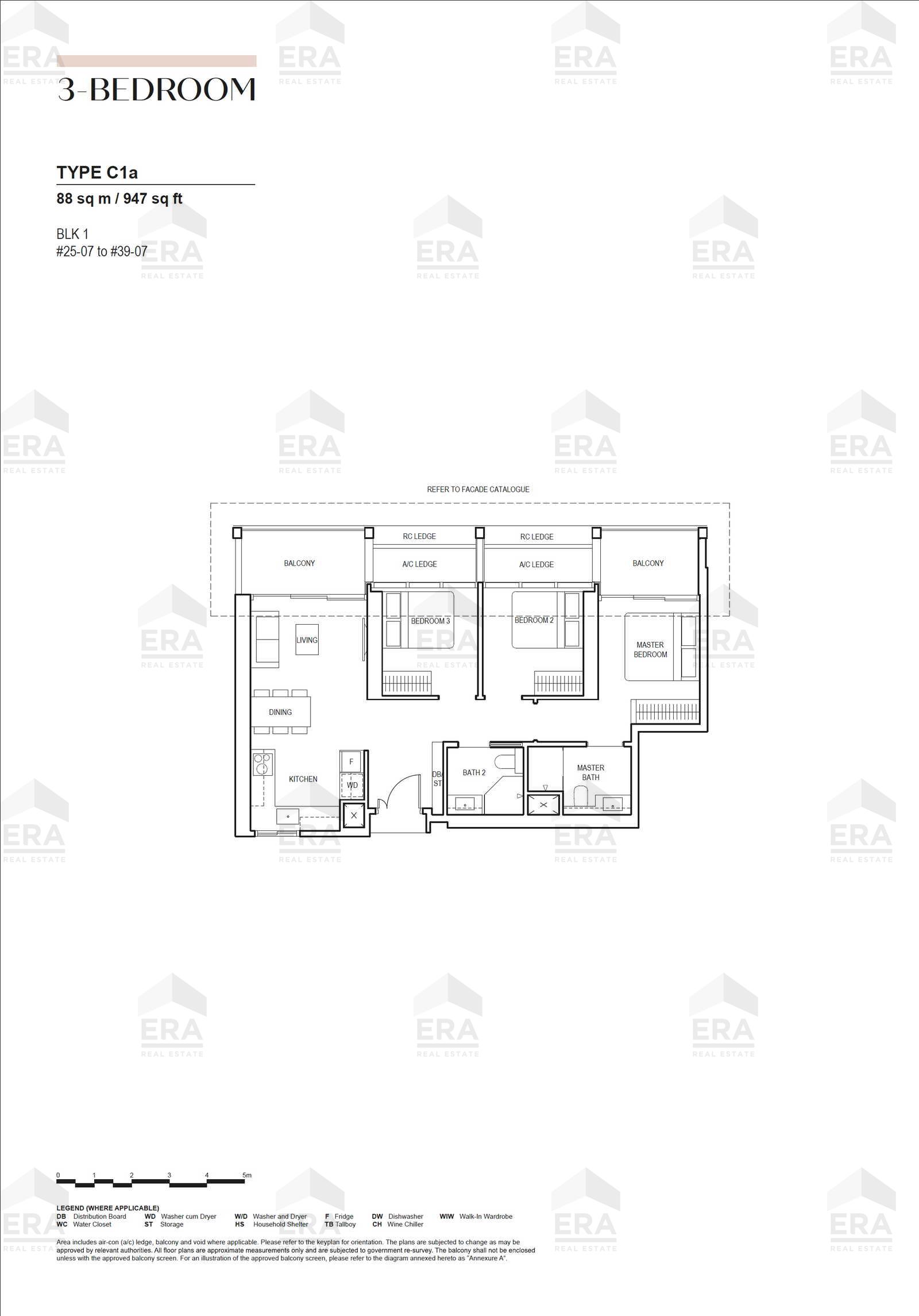 C1a · 947 sqft floor plan