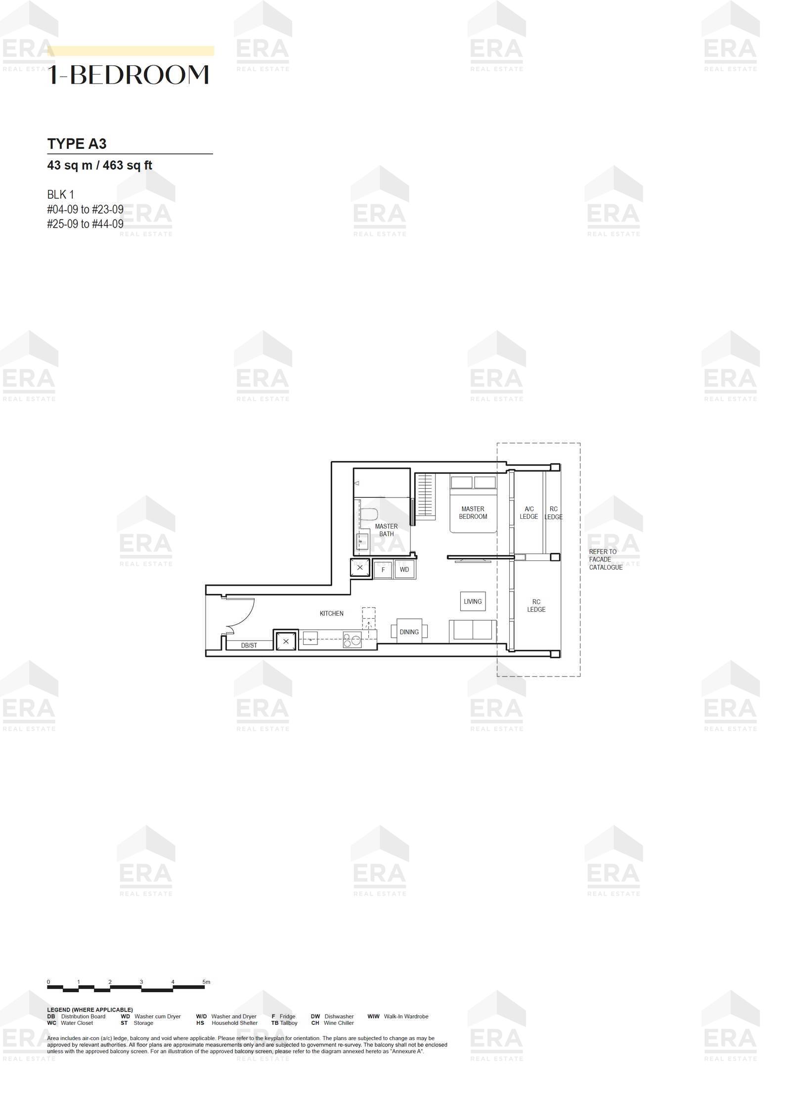 A3 · 463 sqft floor plan