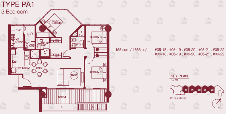 PA1 · 1,668 sqft floor plan