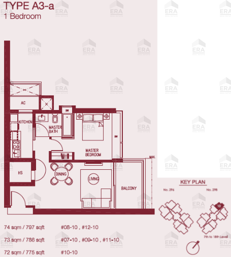 A3-a · 786 sqft floor plan