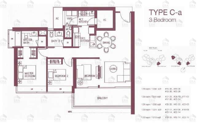 C-a · 1,356 sqft floor plan