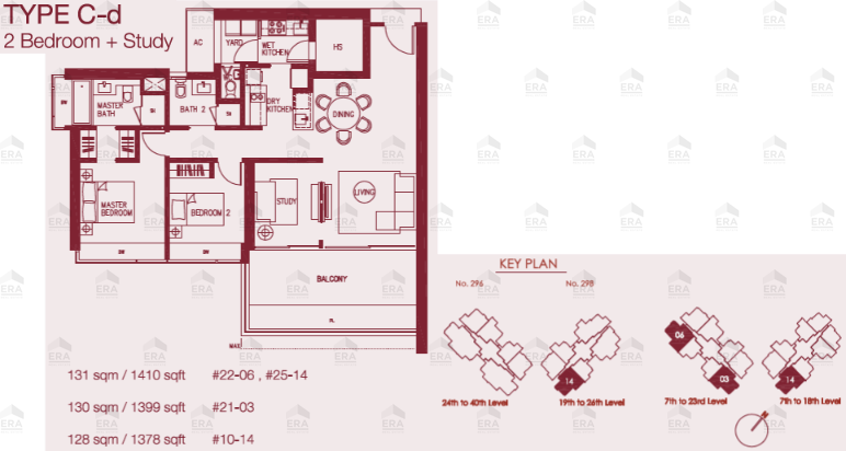 C-d · 1,410 sqft floor plan