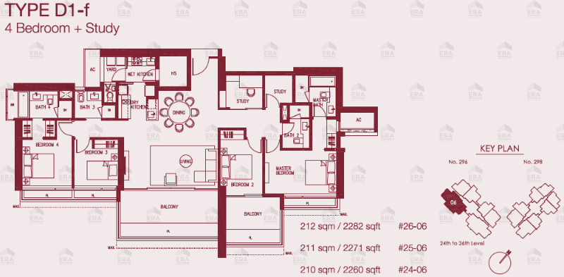 D1-f · 2,260 sqft floor plan