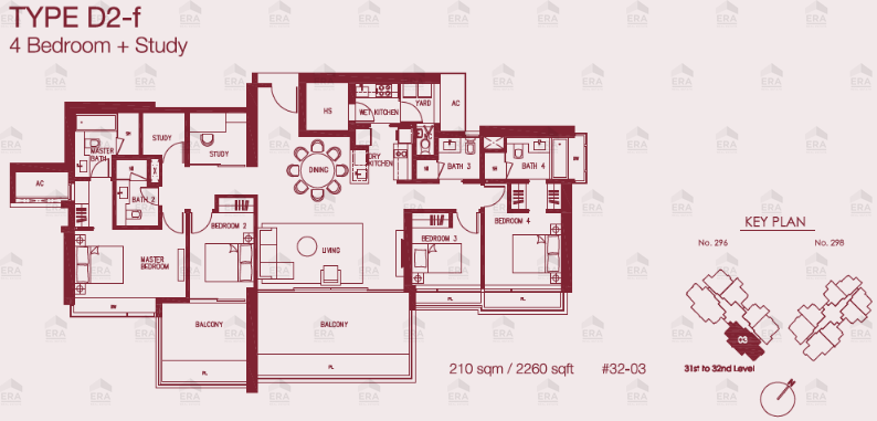 D2-f · 2,260 sqft floor plan