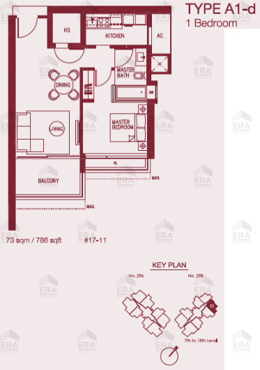 A1-d · 786 sqft floor plan