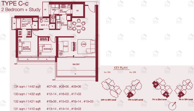 C-c · 1,410 sqft floor plan