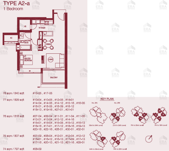 A2-a · 818 sqft floor plan
