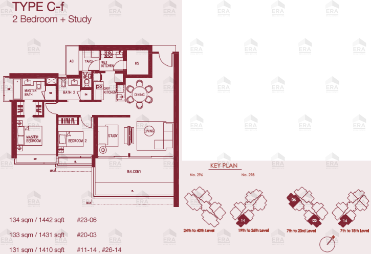 C-f · 1,442 sqft floor plan