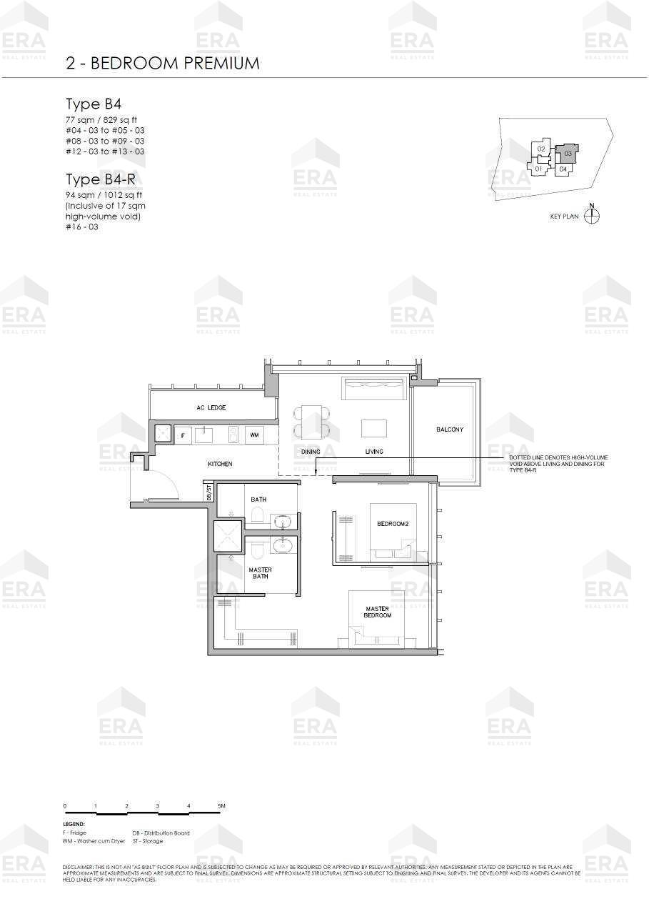 B4 · 829 sqft floor plan