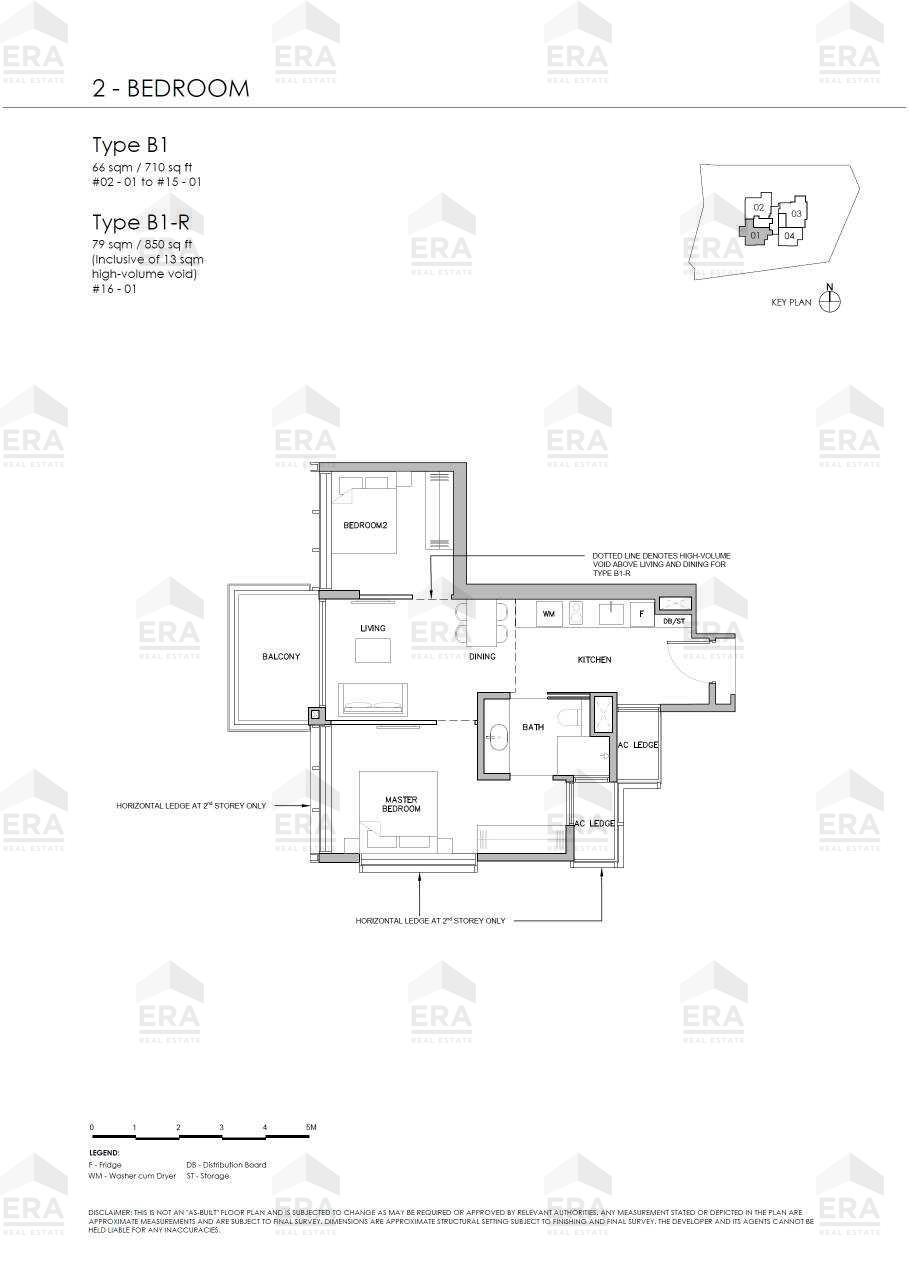 B1-R · 850 sqft floor plan