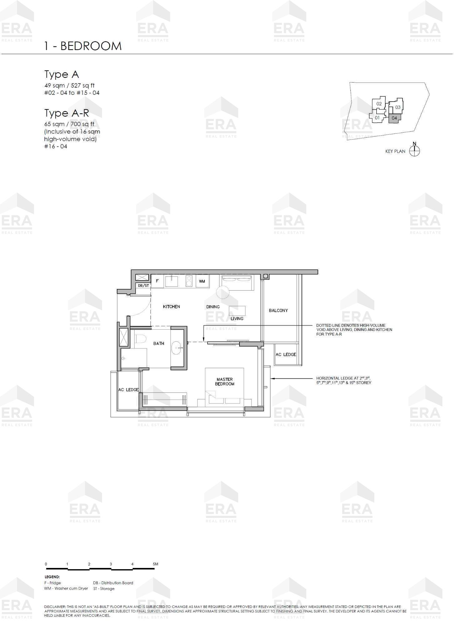 A-R · 700 sqft floor plan