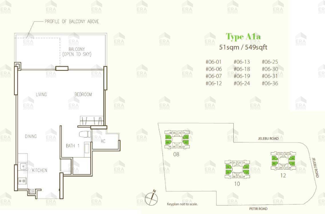 A1a · 549 sqft floor plan