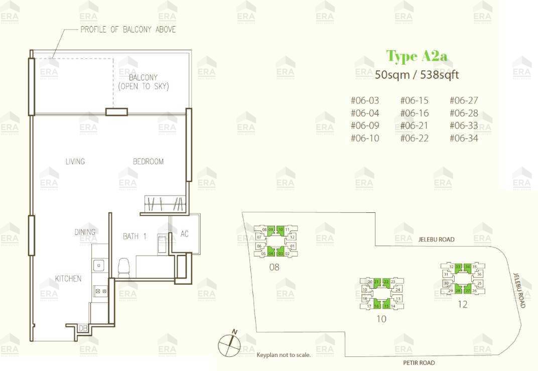 A2a · 538 sqft floor plan
