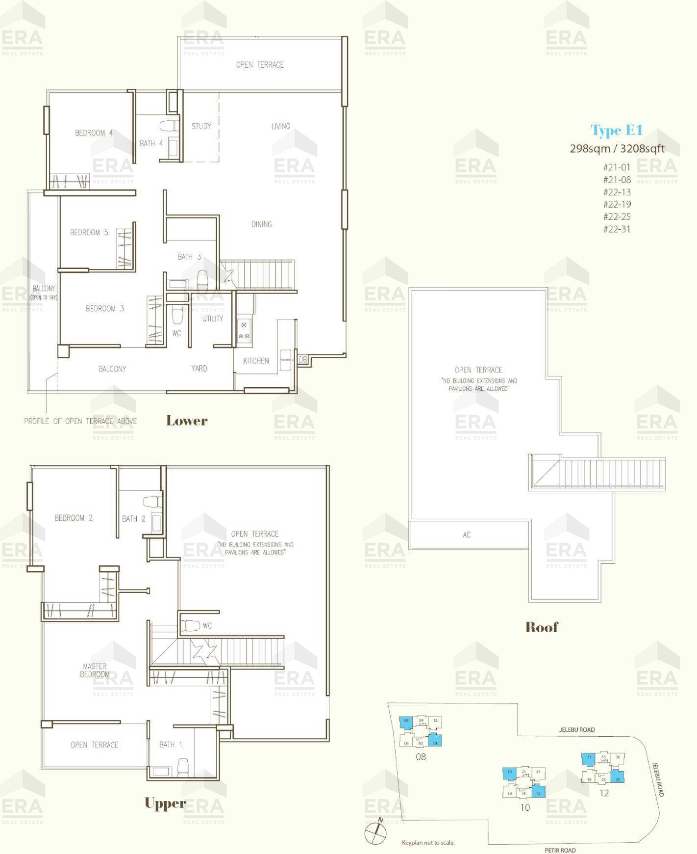 E1 · 3,208 sqft floor plan