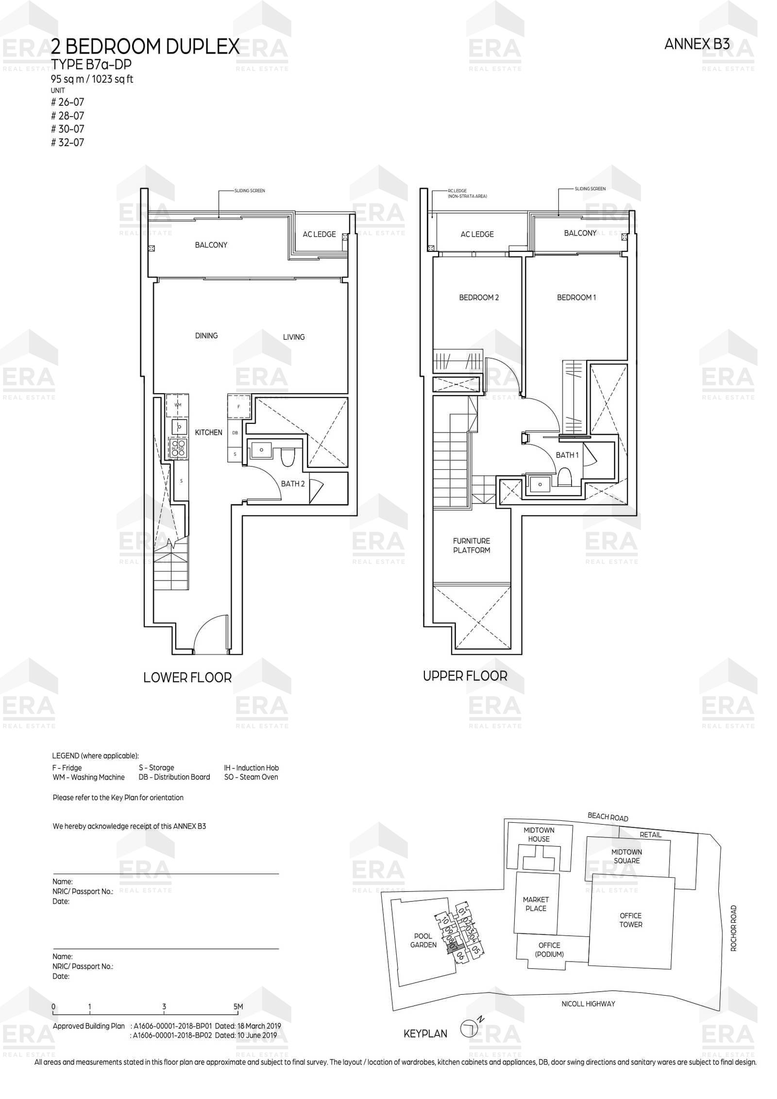 B7a-DP · 1,023 sqft floor plan