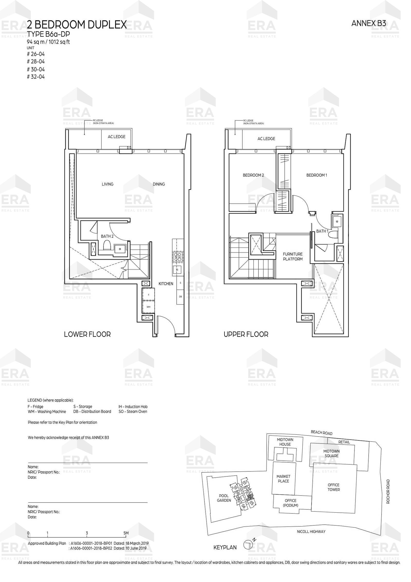 B6a-DP · 1,012 sqft floor plan