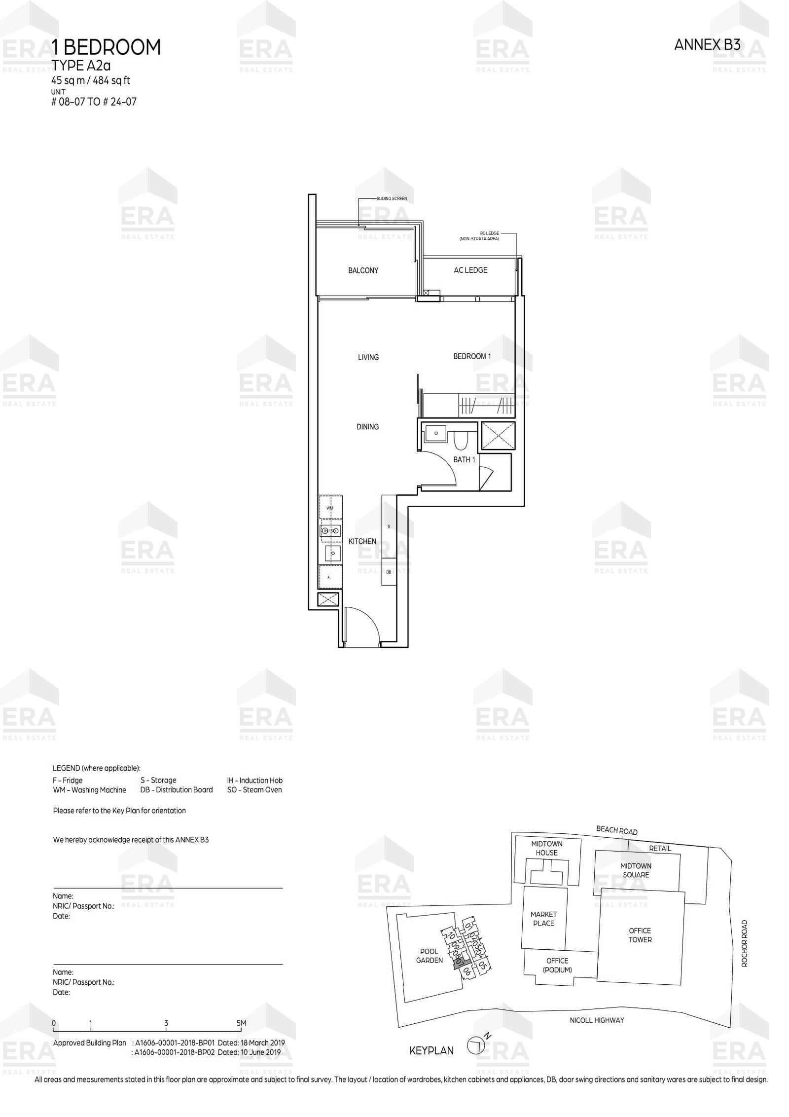 A2a · 484 sqft floor plan