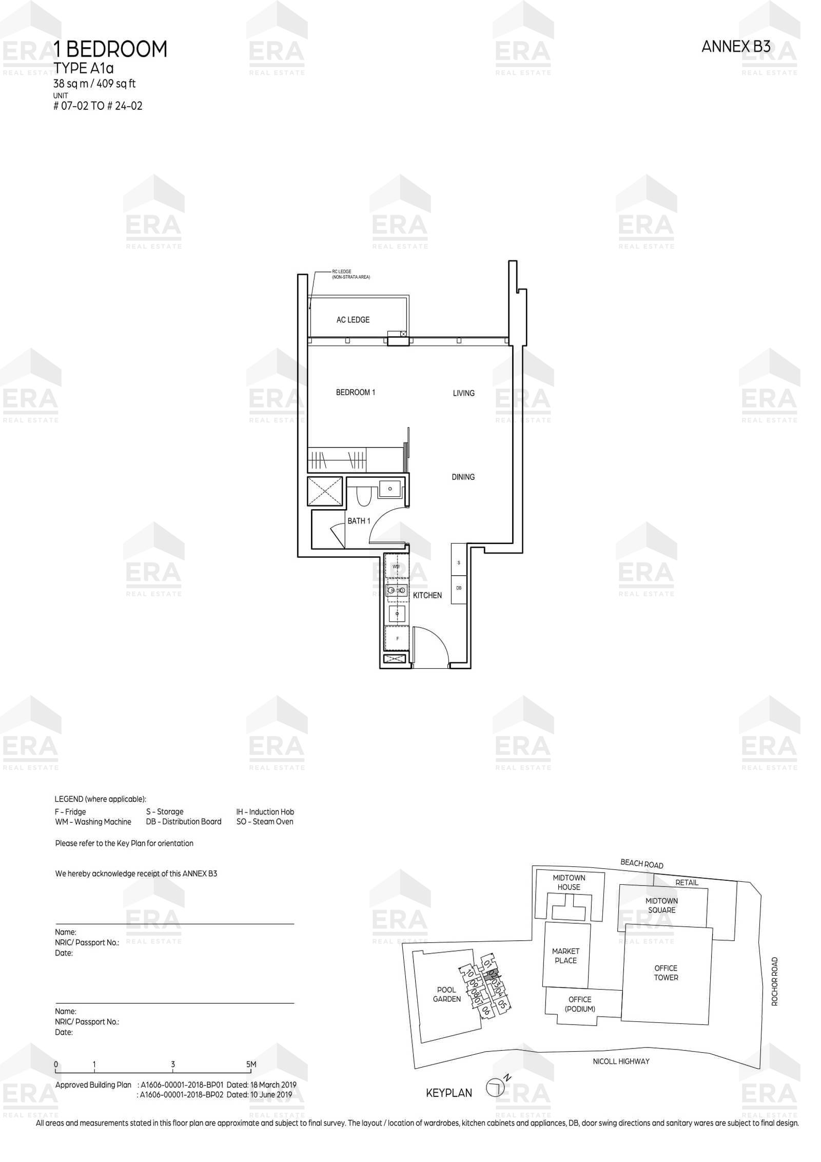 A1a · 409 sqft floor plan