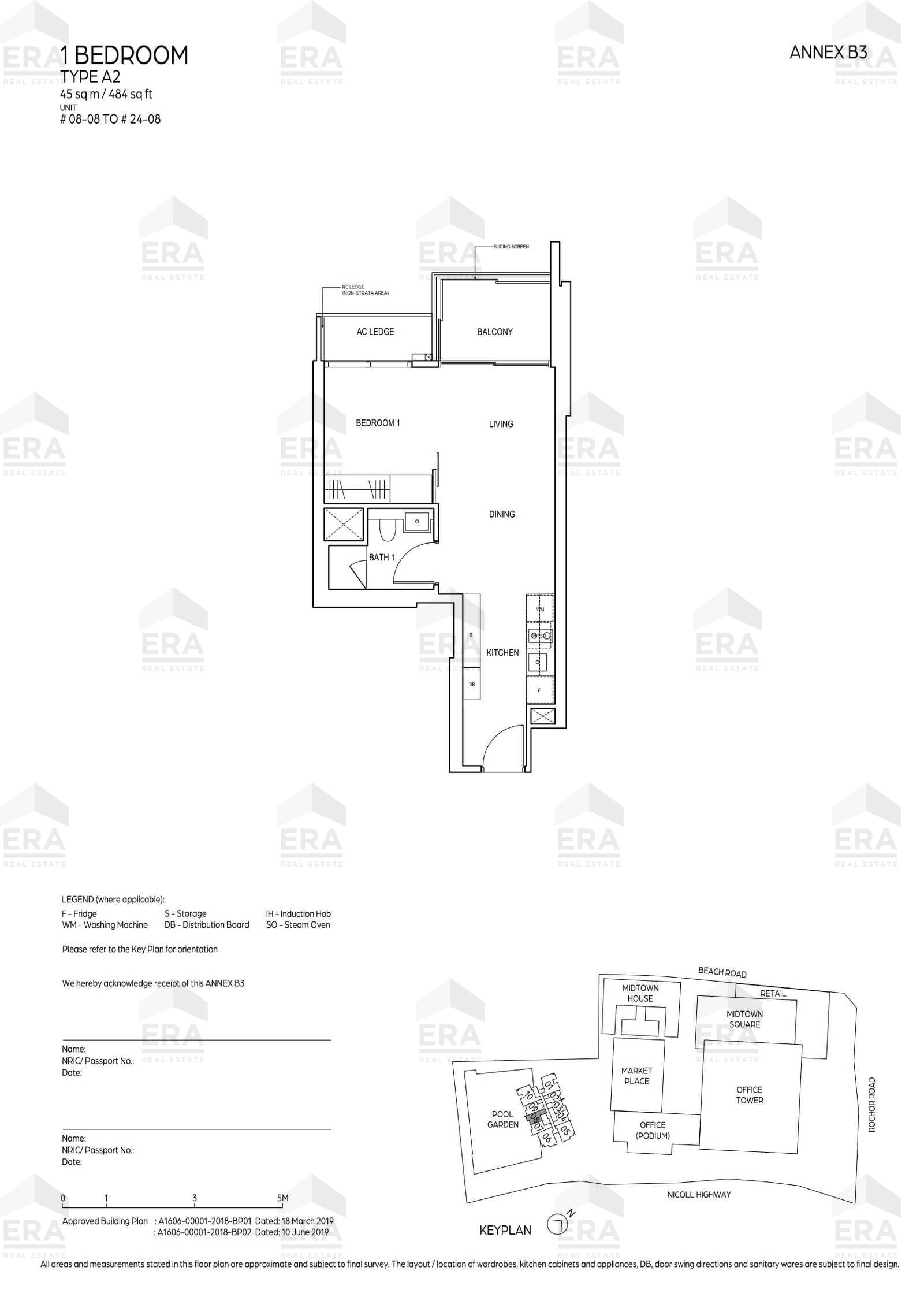 A2 · 484 sqft floor plan