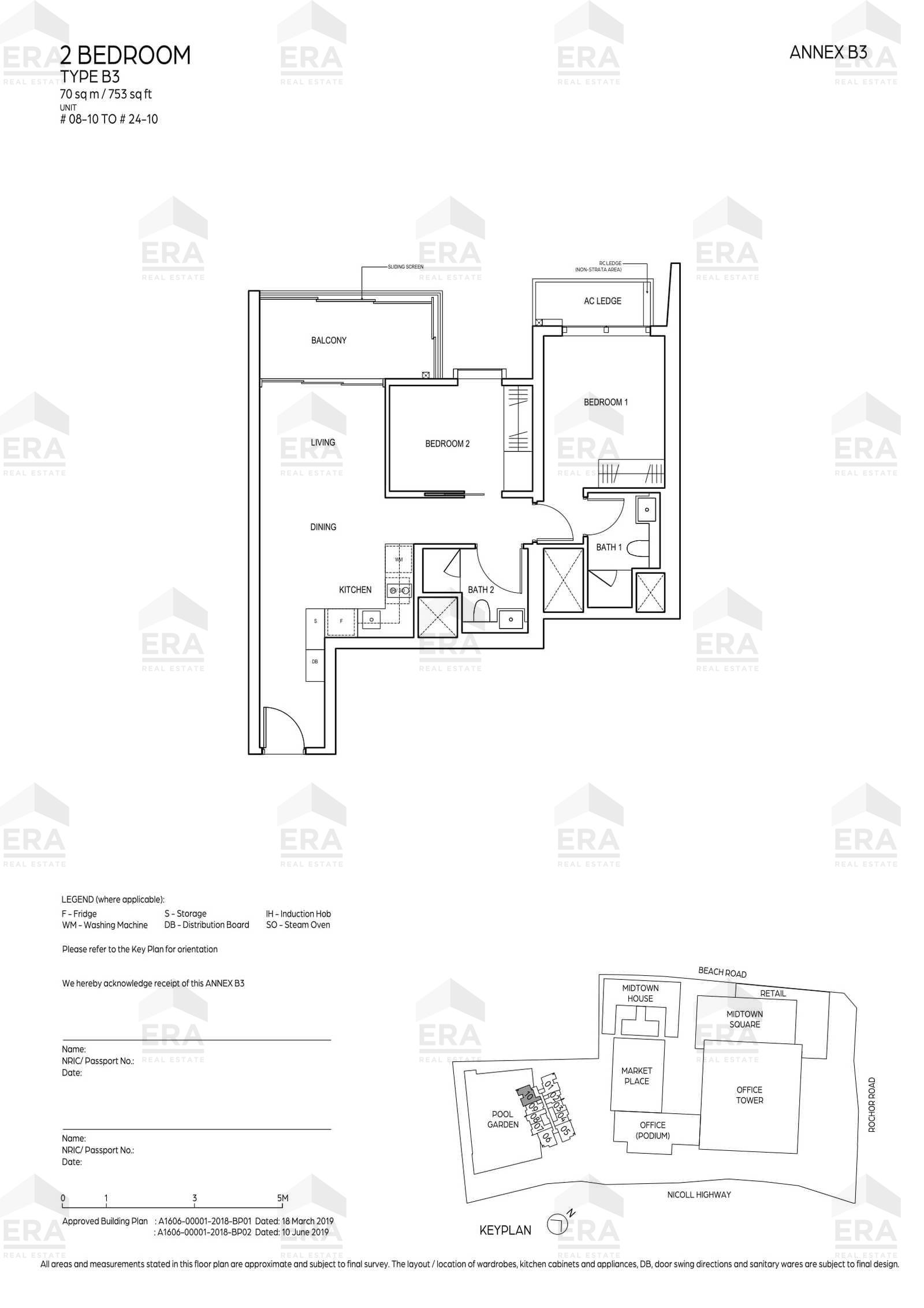 B3 · 753 sqft floor plan