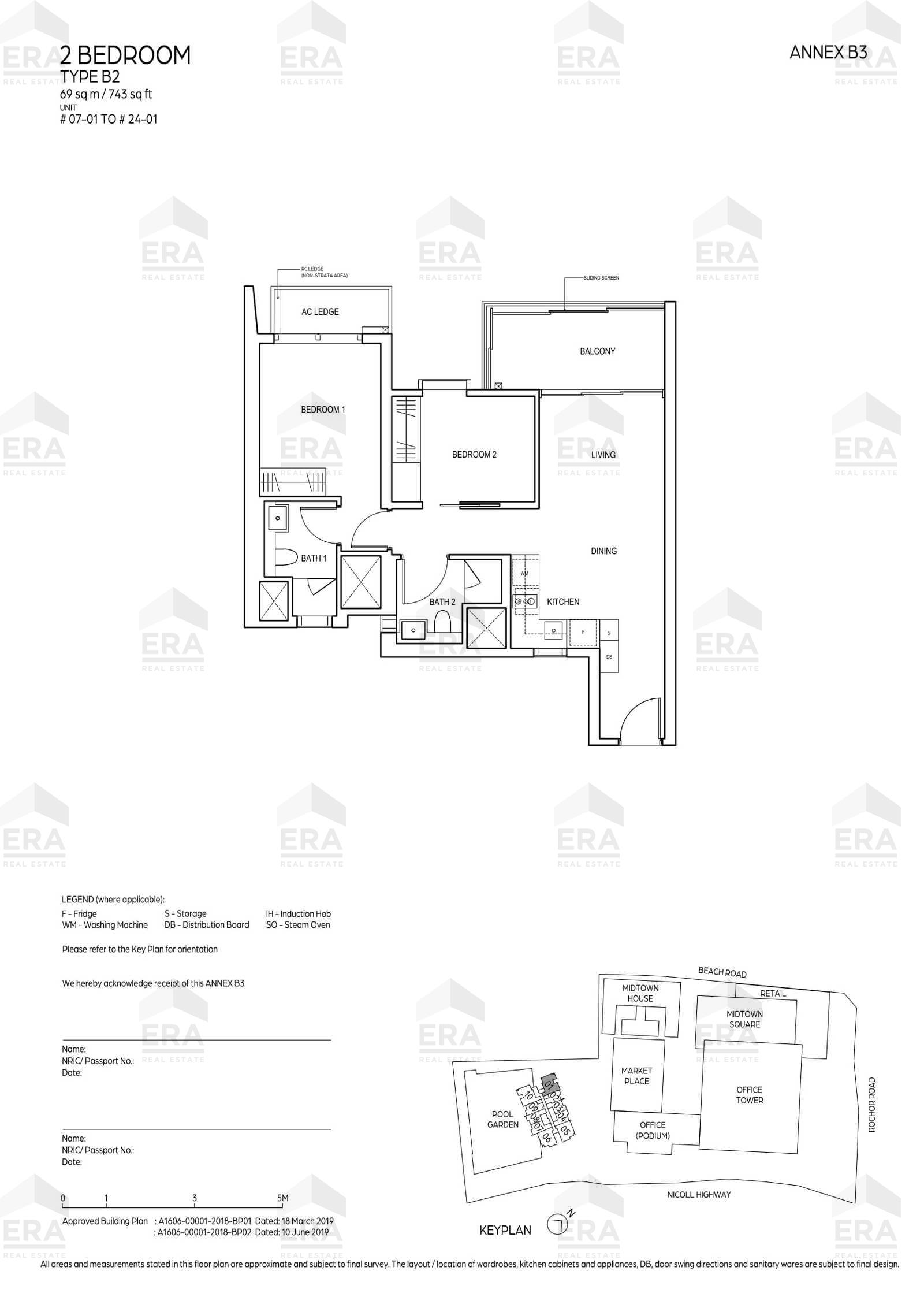 B2 · 743 sqft floor plan