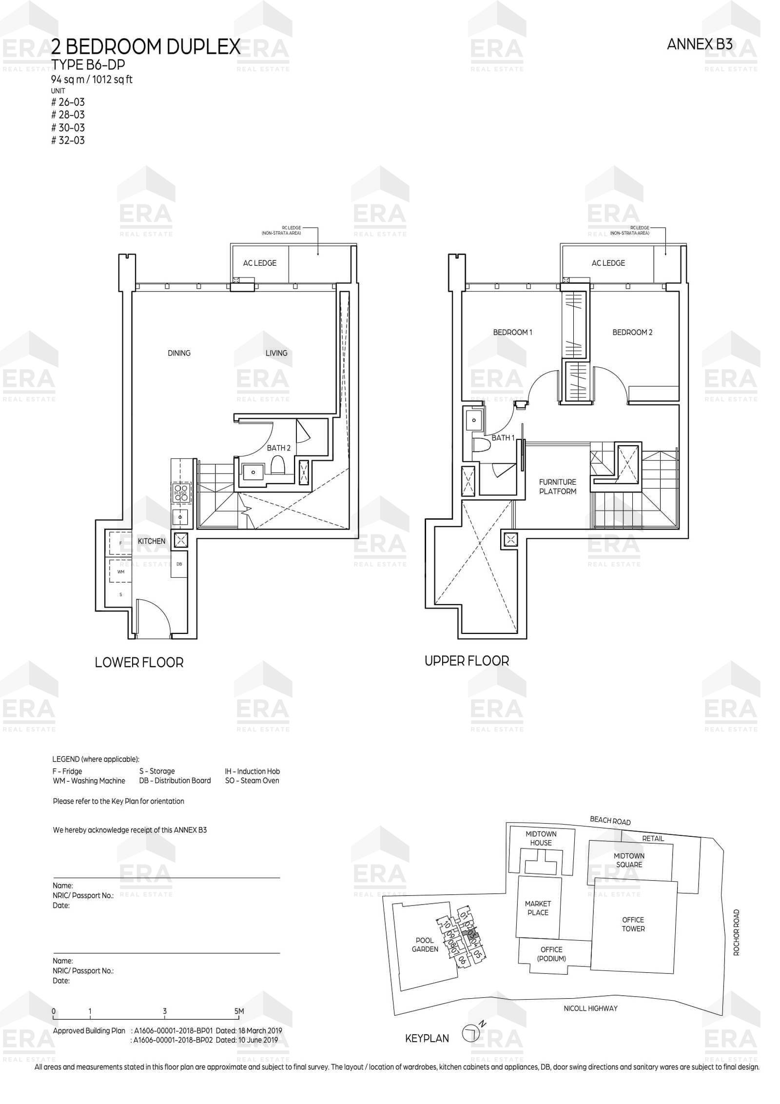 B6-DP · 1,012 sqft floor plan
