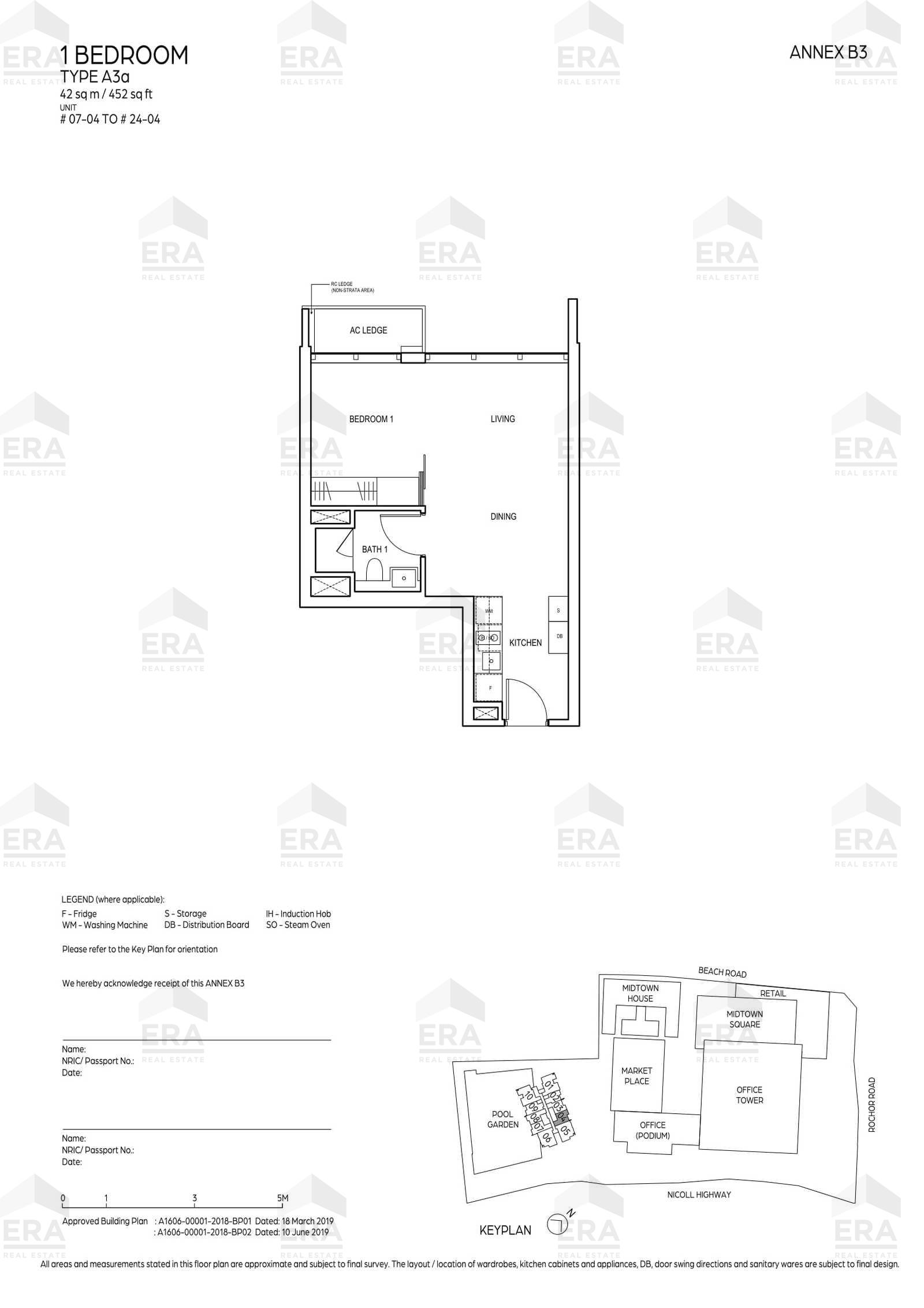 A3a · 452 sqft floor plan