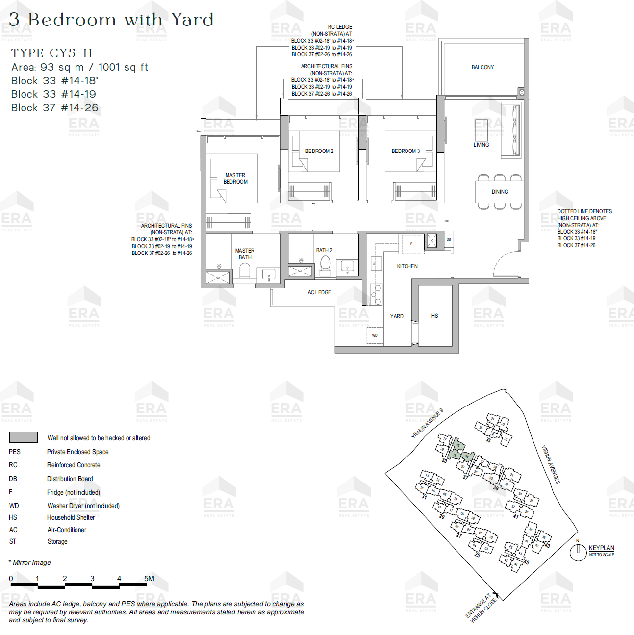 CY5-H · 1,001 sqft floor plan