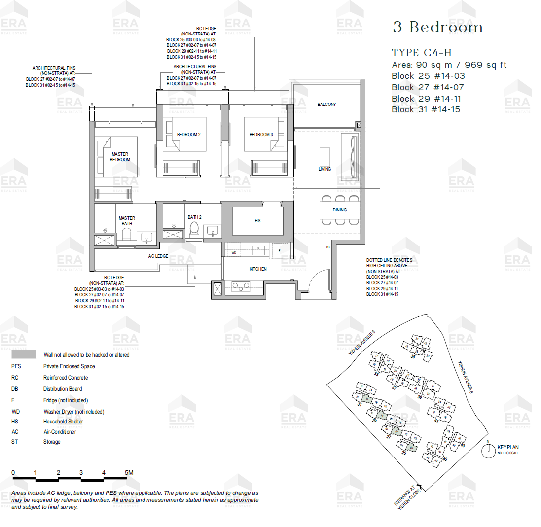 C4-H · 969 sqft floor plan