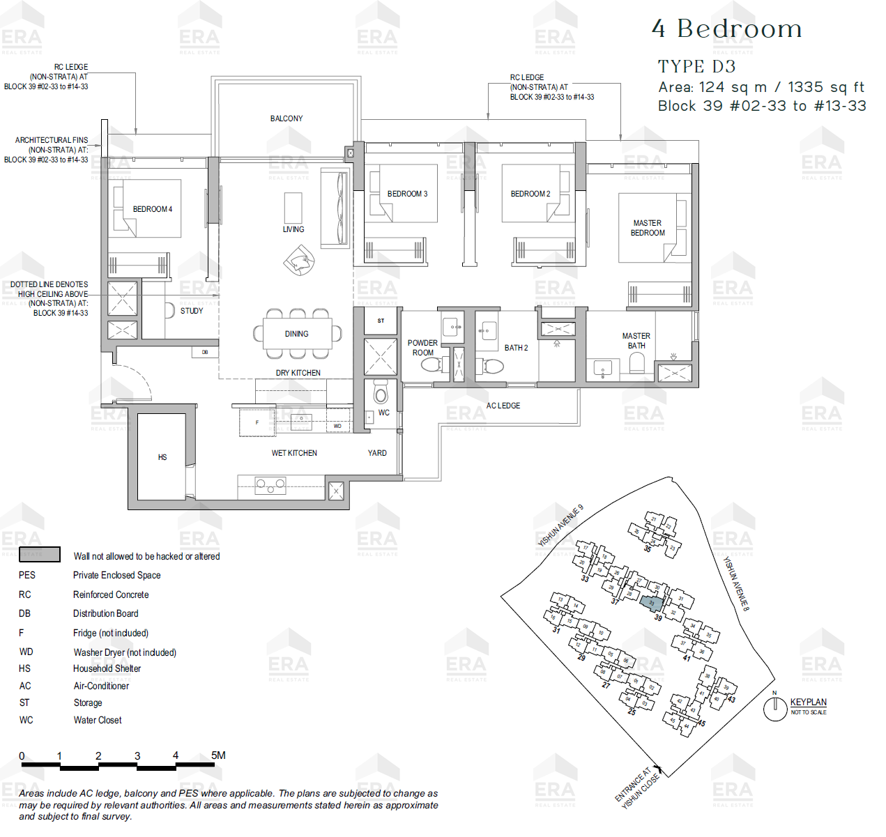 D3 · 1,335 sqft floor plan