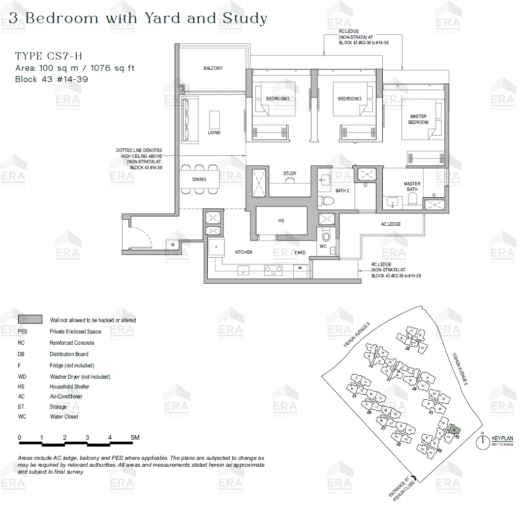 CS7-H · 1,076 sqft floor plan