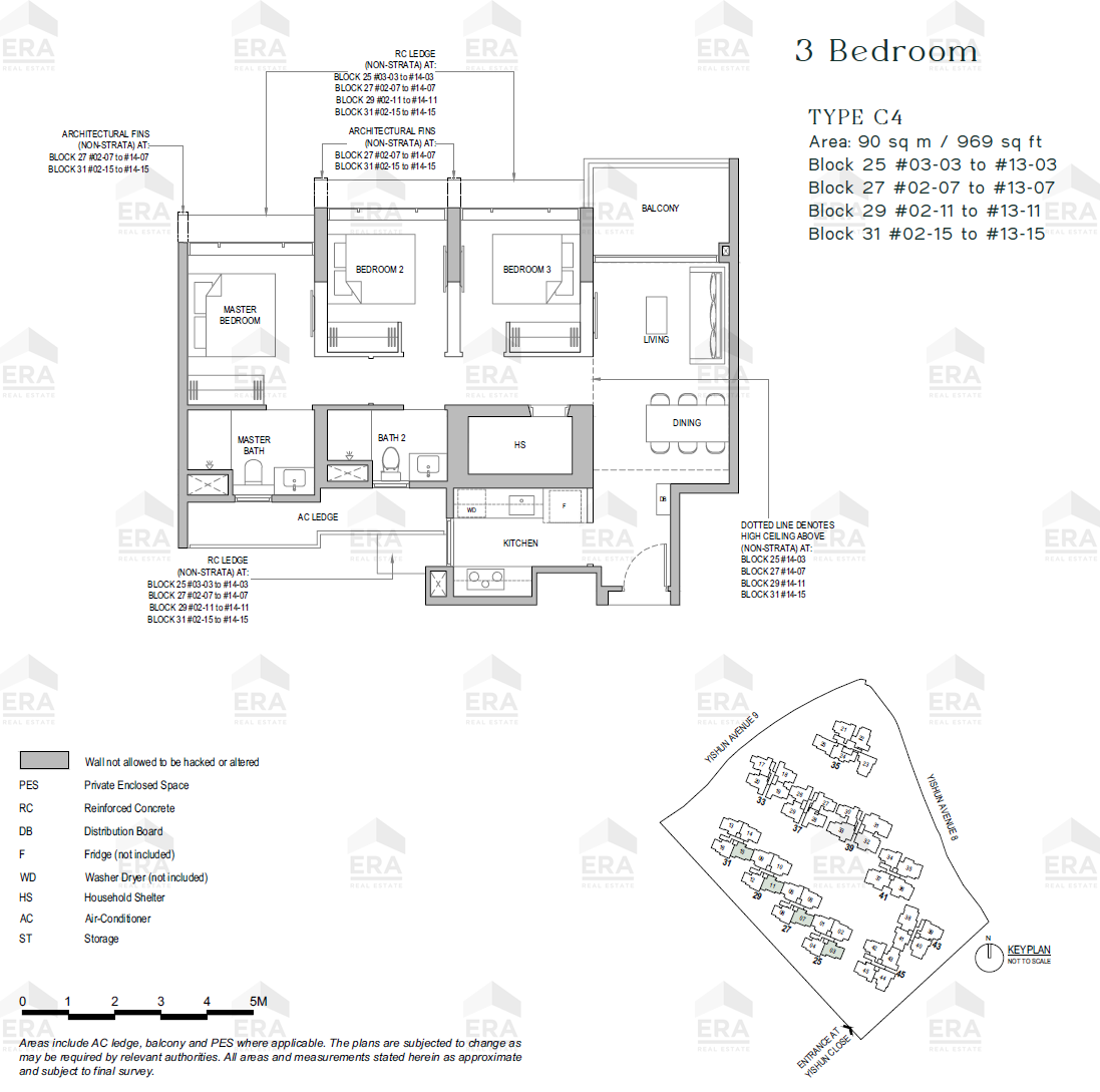 C4 · 969 sqft floor plan