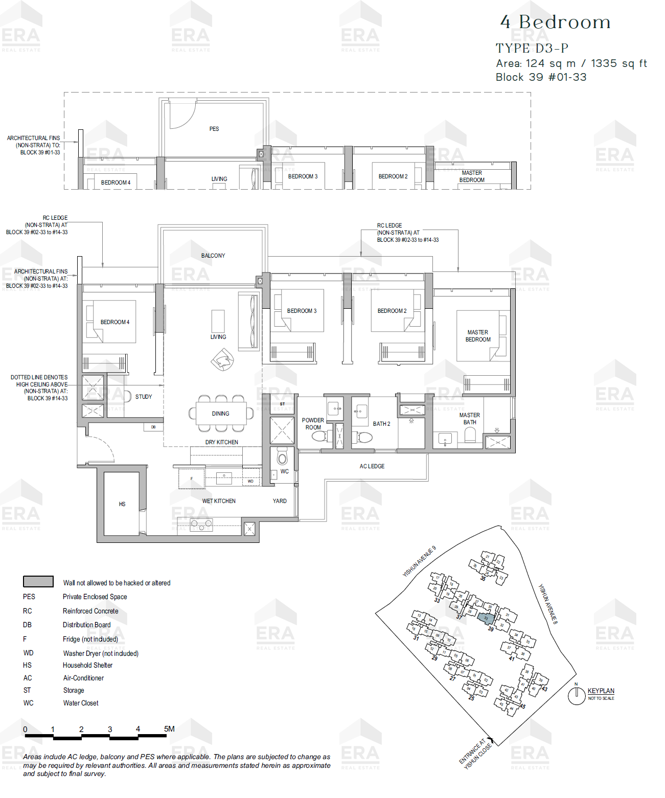 D3-P · 1,335 sqft floor plan