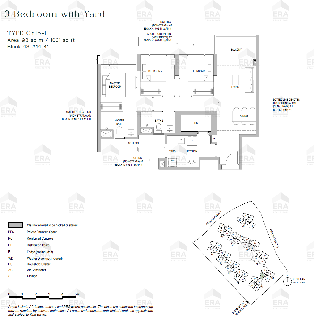 CY1b-H · 1,001 sqft floor plan